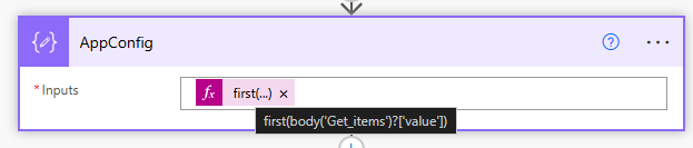 AppConfig: the first matching row.