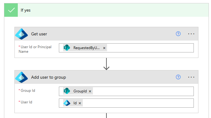 Get user, then Add user to group.