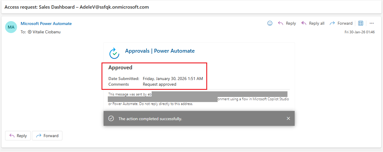 Approved from the email, with a comment.