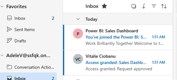 Adele’s inbox after the approval.
